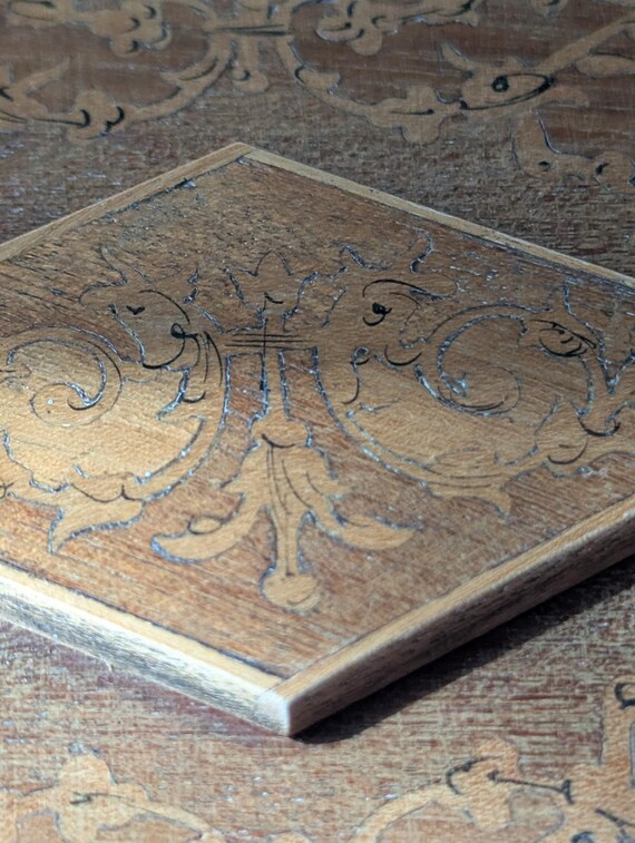 Vintage wooden Musical Music jewellery Box inlaid… - image 7