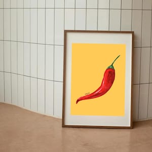 Spicy Chili Pepper Art Print | Bold Kitchen Wall Decor | Digital Download