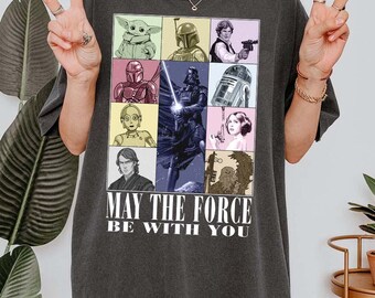 Vintage May The Force Be With You T-shirt, Retro Star Wars shirt, Star Wars Disney T-Shirt, Disney Trip Shirts, WDW Disneyland Vacation Tees