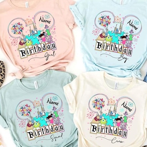 Personalized Monster Inc Birthday shirts, Monsters Family Birthday shirt, Disney Monster Inc shirt, Monster Inc Birthday Party Theme shirts