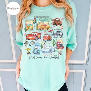 Vintage Radiator Springs Comfort Colors Shirt, Lightning McQueen Disney Tee, Pixar Cars Family Shirts, Disney Vacation Shirt, Disneyland Tee bild 5