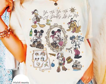 Retro Mickey & Friends Yo Ho Yo Ho A Pirate's Life for Me T-shirt, Disney Pirates Cruise shirt, Disney Pirates of Caribbean Shirt