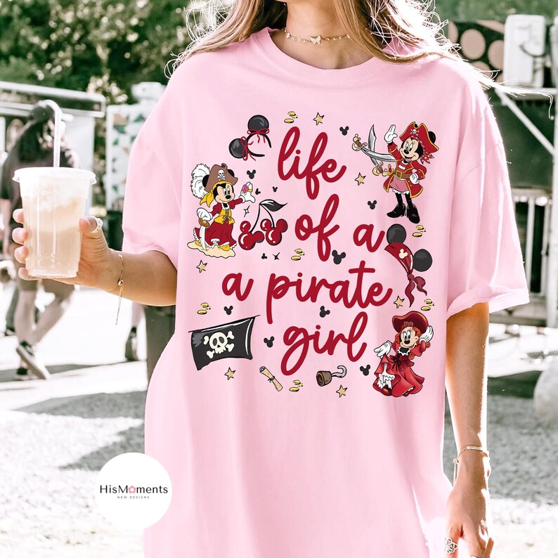 Retro Life Of A Pirate Girl Shirt, Minnie Mouse Pirate T-shirt, Disney Pirates of Caribbean Tee, Yo Ho Yo Ho A Pirate's Life For Me Tshirt image 3