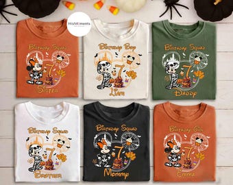 Personalized Mickey and Friends Disney Birthday Halloween shirts, Disney Halloween Party, WDW Disneyland Birthday Family Vacation Tees
