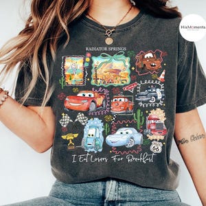 Vintage Radiator Springs Comfort Colors Shirt, Lightning McQueen Disney Tee, Pixar Cars Family Shirts, Disney Vacation Shirt, Disneyland Tee bild 2