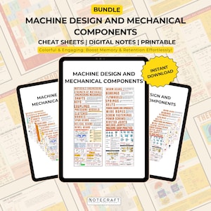 Machineontwerp en mechanische componenten | Uitgebreide studiegids voor technische studenten | Retentie stimuleren en kernbegrippen onder de knie krijgen