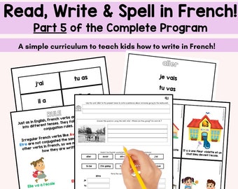 Programa de escritura, lectura y ortografía en francés 5 para escritores principiantes de FSL