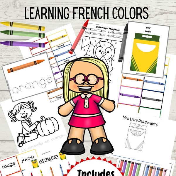 French Colors Learning Unit For Homeschool Or Classroom Les Couleurs En Francais