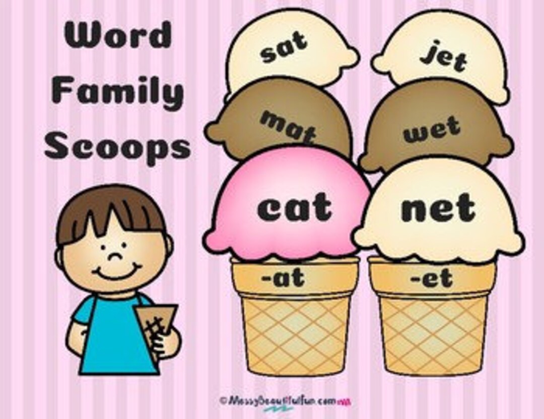 Printable Word Family Scoops Sorting Kids Learn Word Family Words With