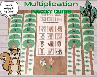 Multiplicación por el Bosque: Juego de Matemáticas de Conteo Saltado (Descarga Digital)