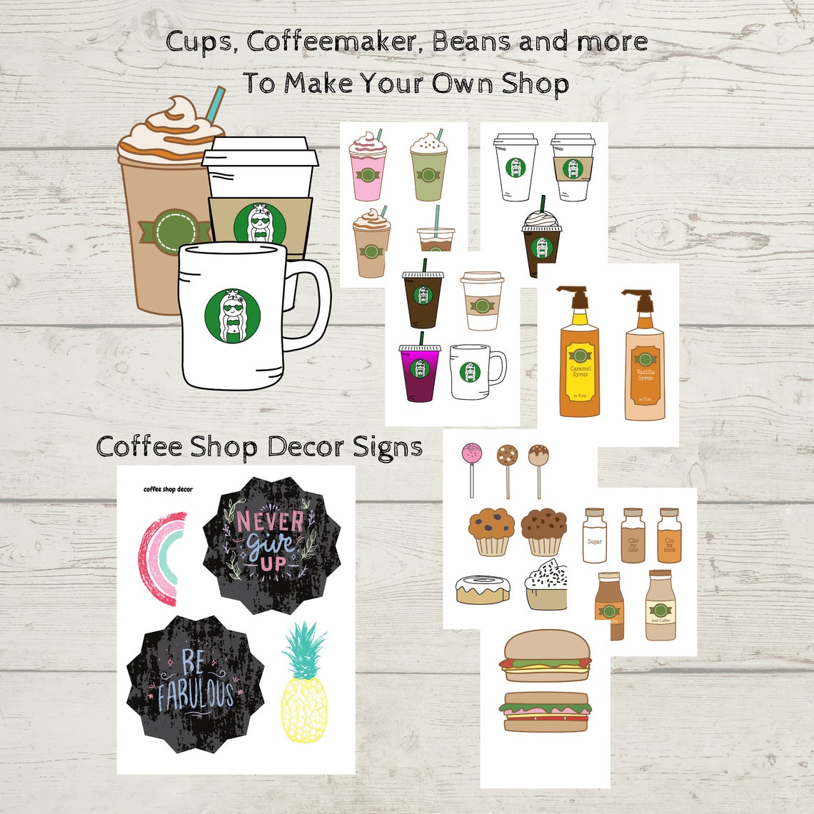 Coffee Shop Pretend Play Dramatic Play Printable Set - Etsy