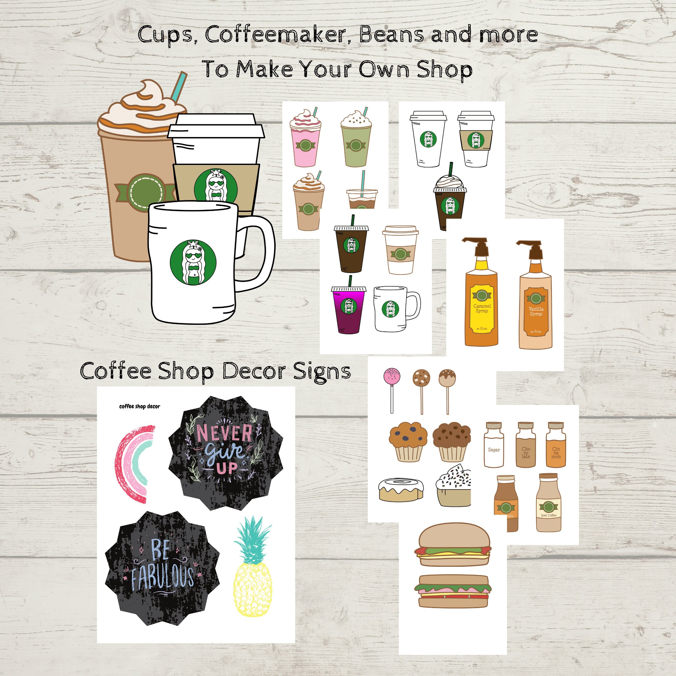 Coffee Shop Pretend Play Dramatic Play Printable Set - Etsy