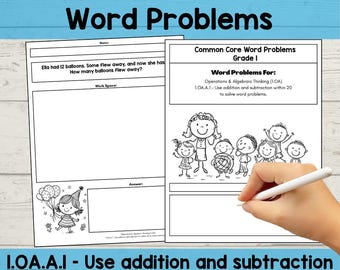 Problemas de matemáticas de primer grado: suma y resta hasta 20 (imprimibles)