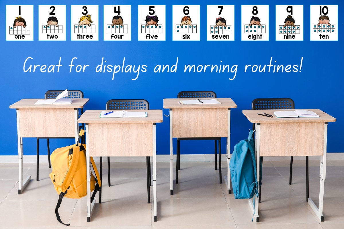 Ten Frame Counting Number Posters for Homeschool or Classroom Displays ...