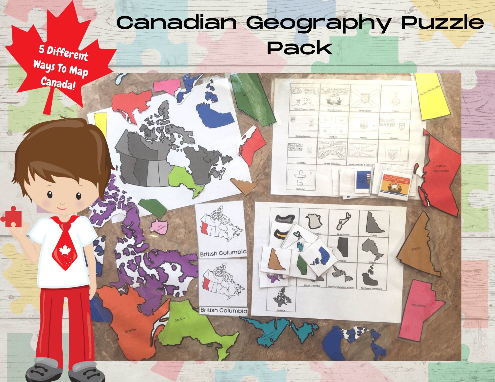 Board Map Package 2 Set of 8 with Canada Montessori Geography 
