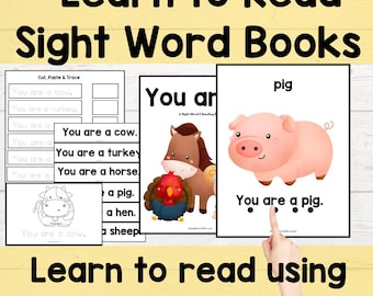 Libro de palabras visuales: aprende a leer, fonética preescolar (imprimible)