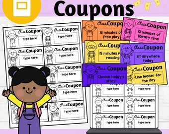 Plantillas de cupones para el aula / Boletos de recompensa editables / Diseño minimalista en blanco y negro