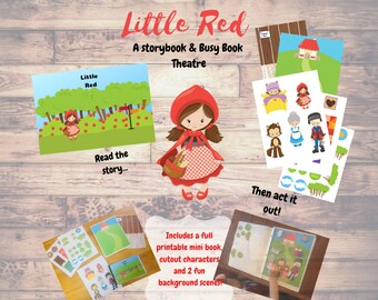 Red Riding Hood Storybook Playset For Dramatic Play And Busy Folders With Storybook Included