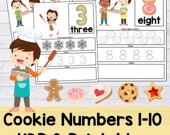 Hojas de trabajo para contar galletas para aprender KDP