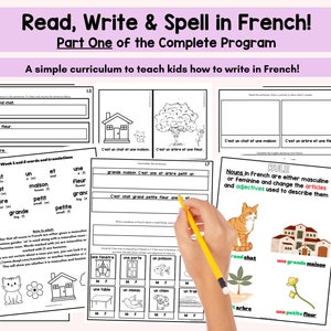 French Writing Curriculum for Homeschool or Classroom - Printable Workbook and Worksheets for Beginners