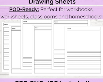 Hojas de trabajo de escritura para primaria / Preescolar, Kindergarten / Listas para POD (PDF, PNG, JPG)