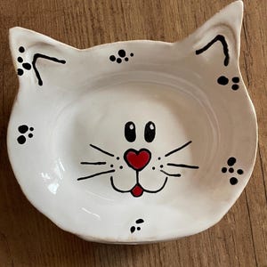 Cuenco para gatos, cuenco de cerámica para comida de mascotas, cuencos de agua para gatos con foto personalizada, regalos para dueños de mascotas, regalos para gatos, plato de cerámica para comida de mascotas