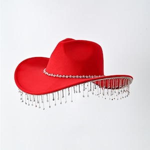 Red Rhinestone Fedora - Etsy display picture 2