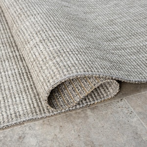 Alfombra de sisal gris: alfombra de tejido plano duradera para interiores y exteriores