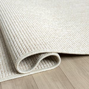 Cream Flatweave Sisal Rug – Indoor Outdoor Non Shedding Easy Clean Modern Area Carpet