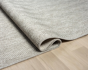Light Grey Sisal Rug: Durable Indoor Outdoor Flatweave Carpet