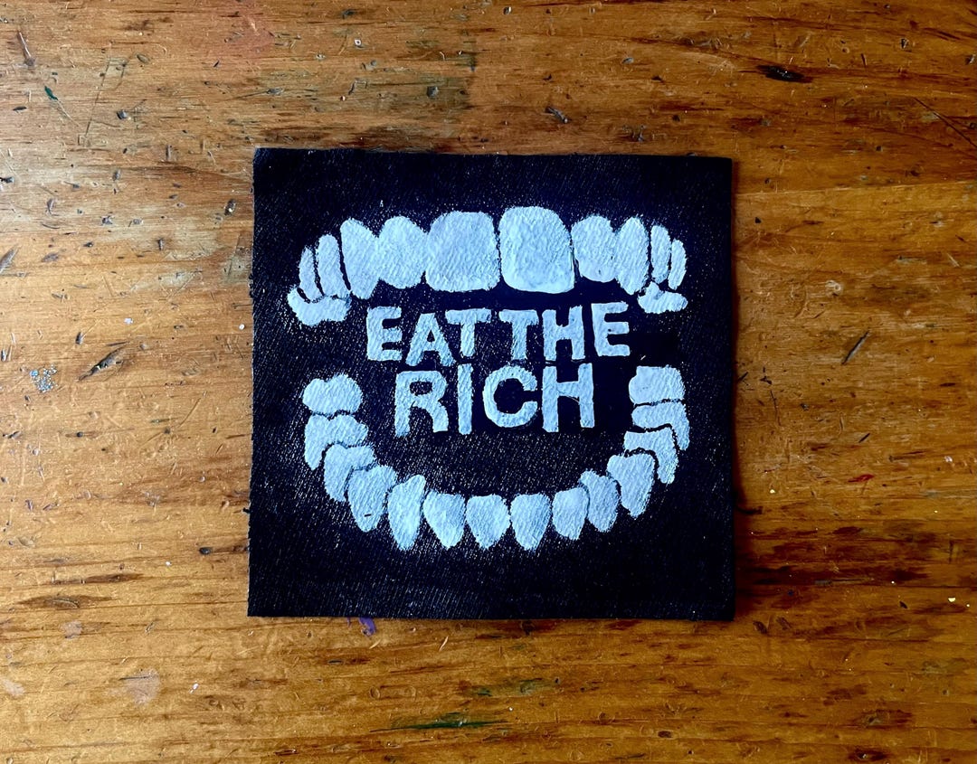 Eat the Rich Hand Painted Patch - Etsy