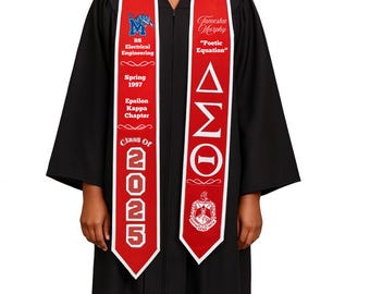 Personalized Delta Sigma Theta Graduation Stole 2025 | Custom DST Greek Graduation Sash | Sorority Graduation Stole | Class of 2025 Gift
