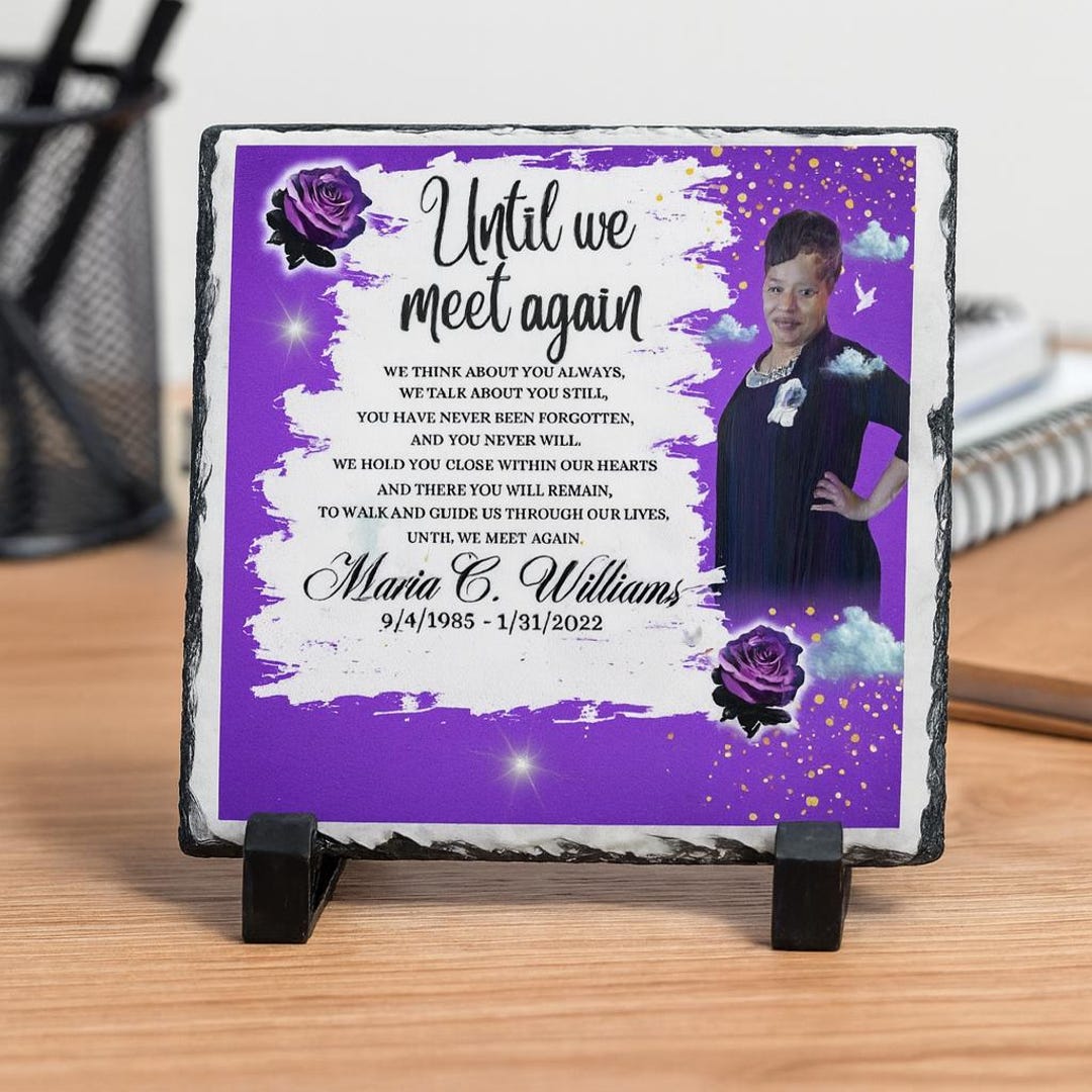 Personalized Memorial Slate Plaque | Custom Photo Sympathy Gift ...