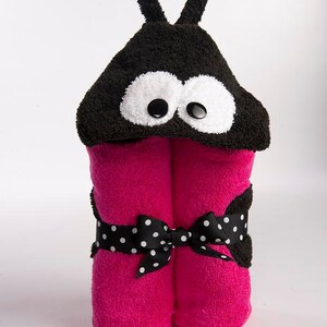 PERSONALIZED Pink Ladybug Hooded Towel image 3