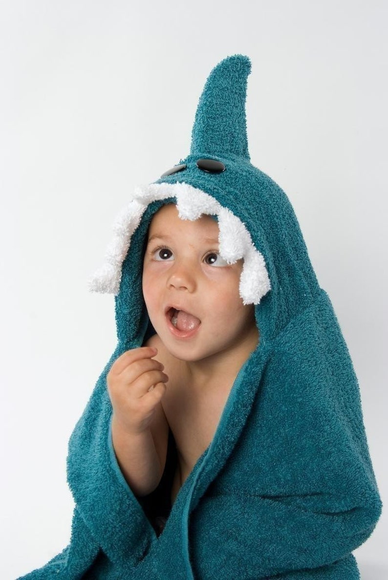 PERSONALIZED Shark Hooded Towel image 1