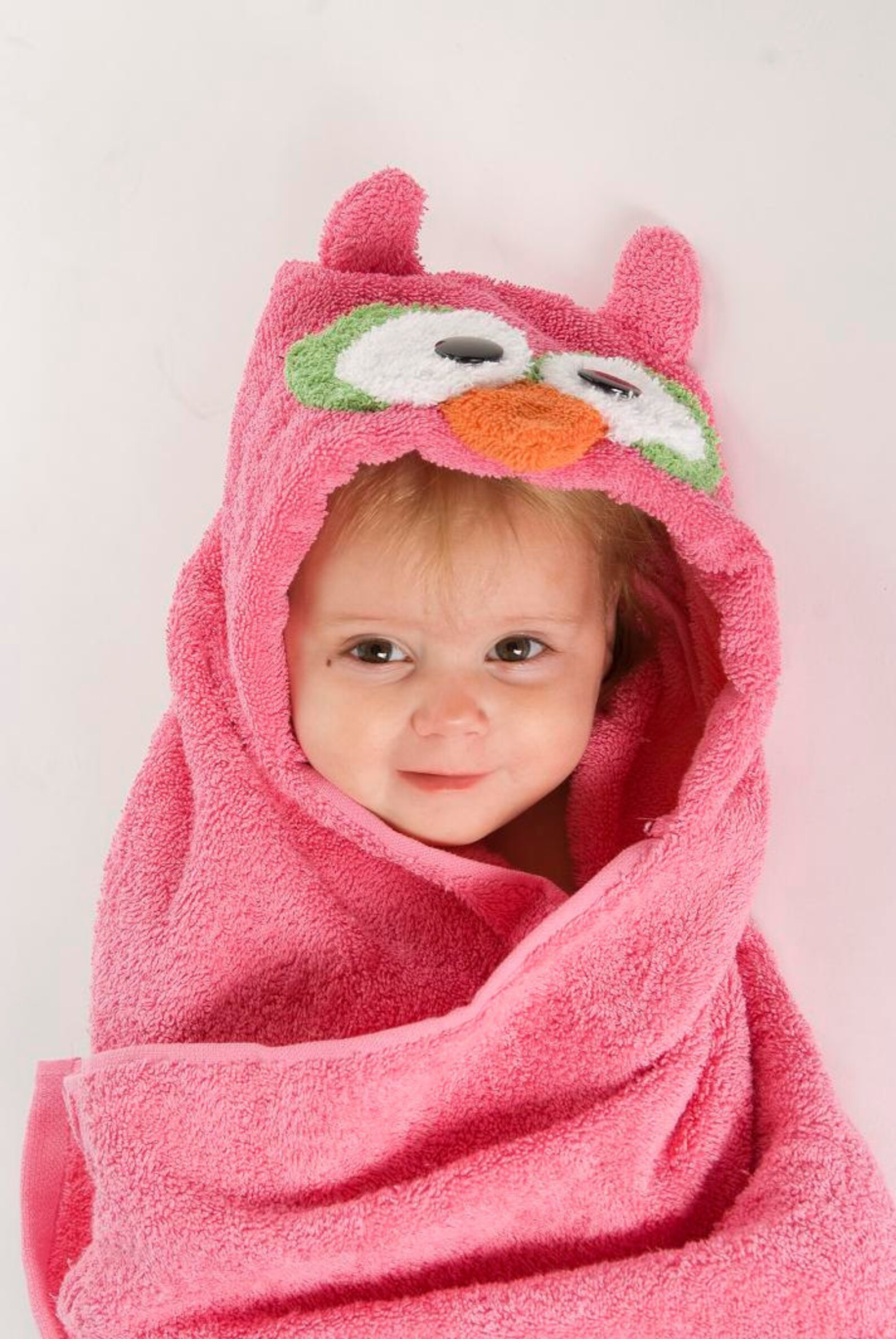 PERSONALIZED Pink Owl Hooded Towel Etsy