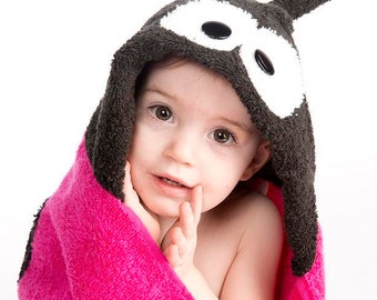 PERSONALIZED Pink Ladybug Hooded Towel