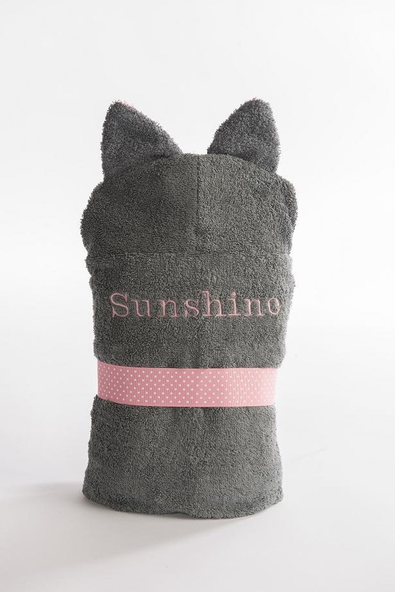 PERSONALIZED Cat Hooded Towel Etsy