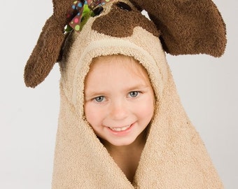 Girl Dog Hooded Towel