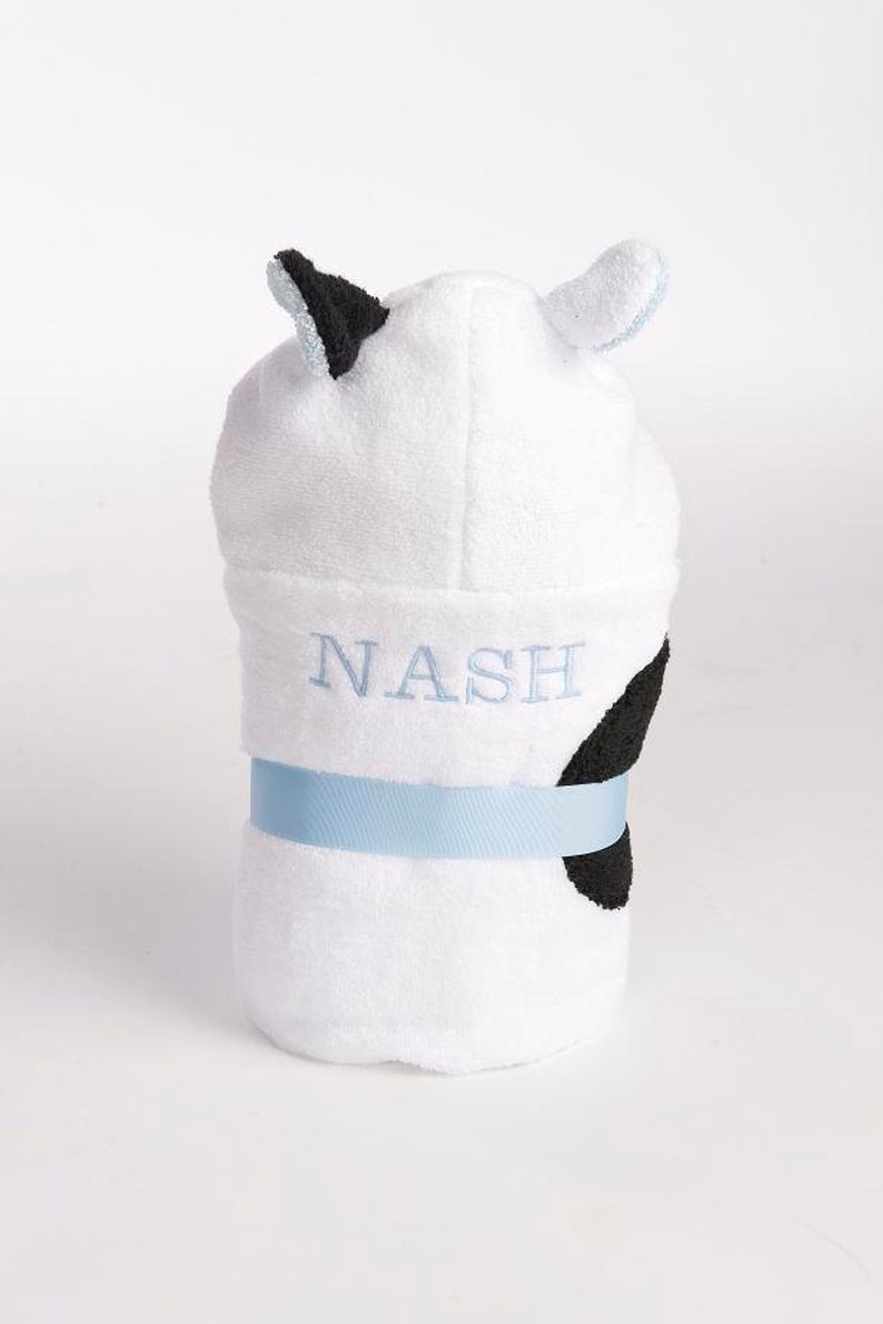 PERSONALIZED Boy Cow Hooded Towel image 4