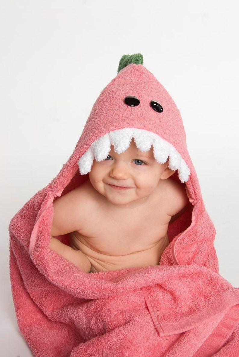 Pink Dinosaur Hooded Towel image 2