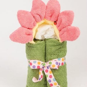 Pink Flower Hooded Towel image 3