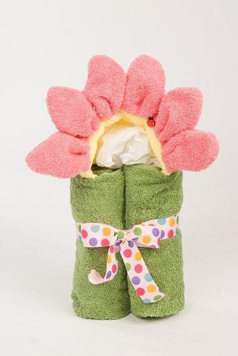 Pink Flower Hooded Towel image 3