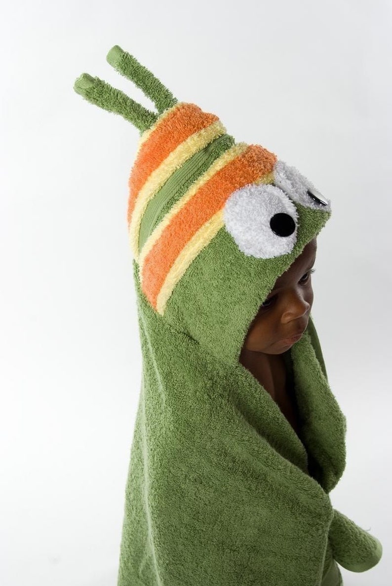 PERSONALIZED Caterpillar Hooded Towel Etsy