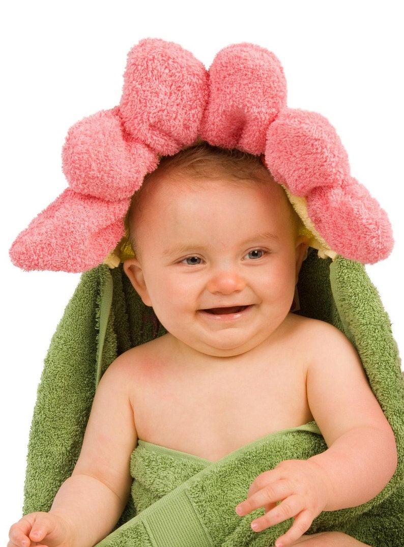 Pink Flower Hooded Towel image 2