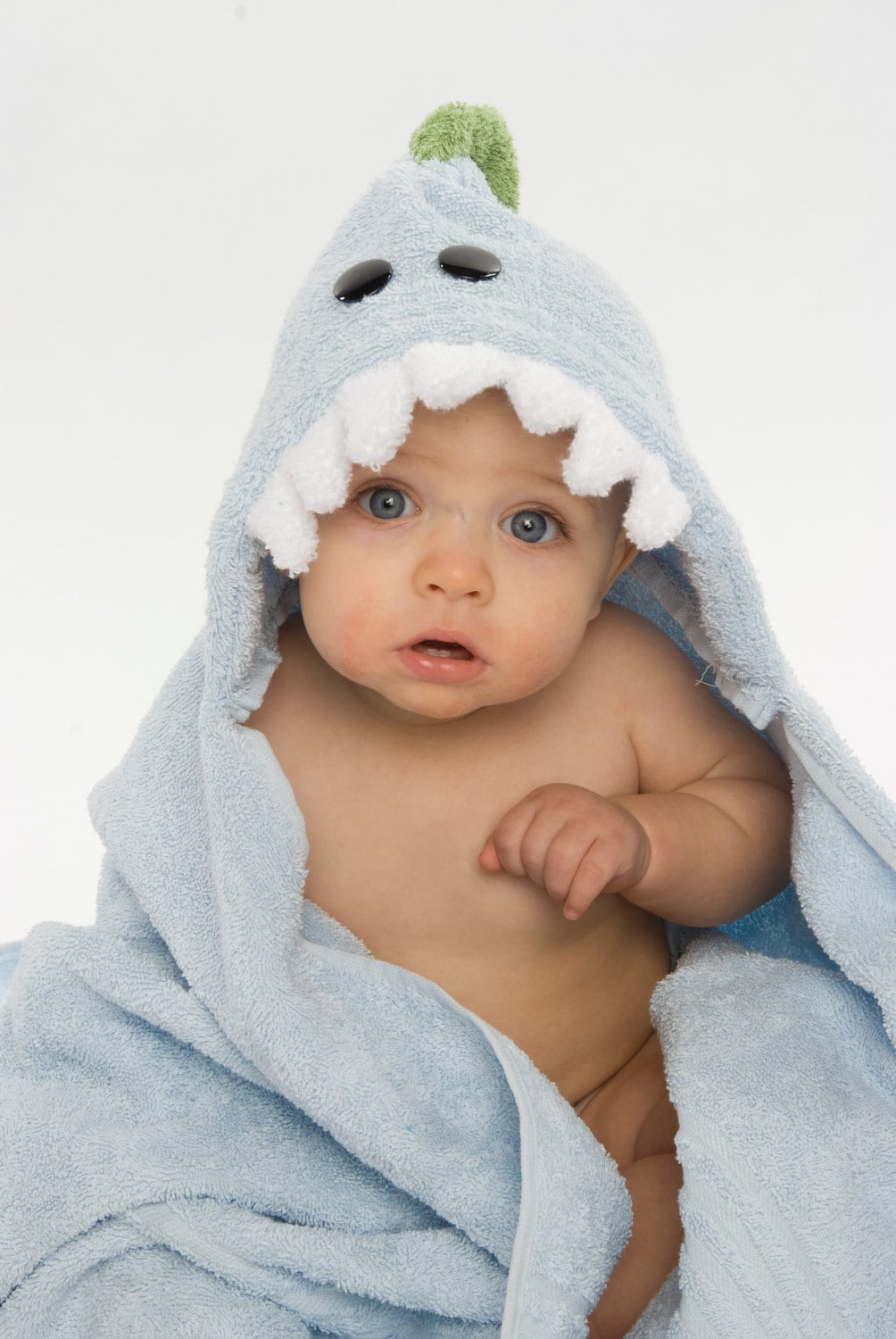 Blue Dinosaur Hooded Towel