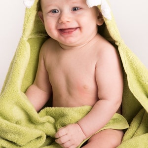 PERSONALIZED Green Dinosaur Hooded Towel image 2