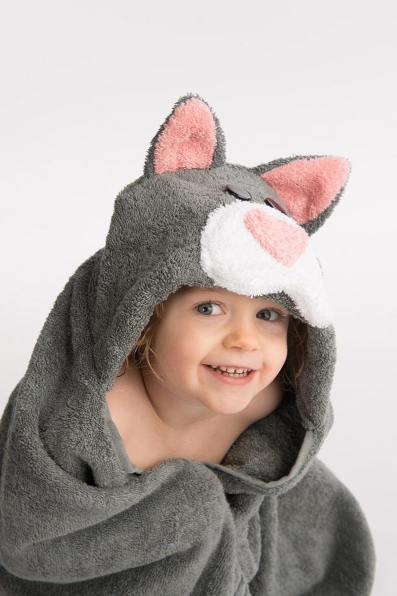 PERSONALIZED Cat Hooded Towel Etsy