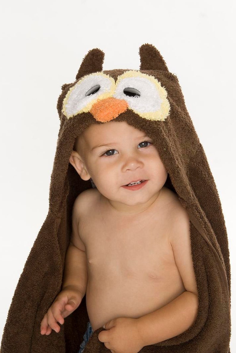 Owl Hooded Towel image 1