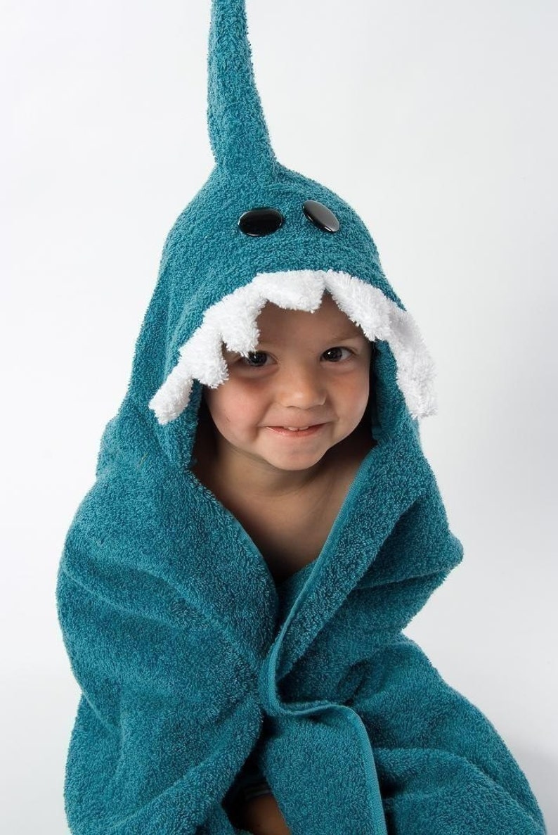 PERSONALIZED Shark Hooded Towel image 3